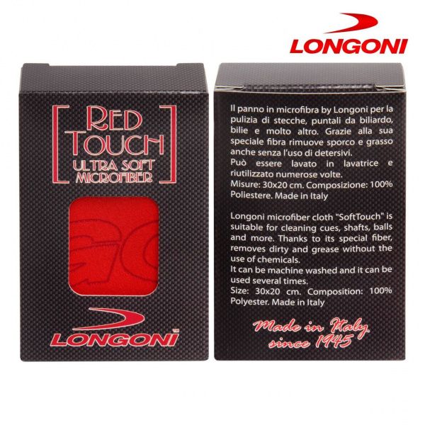 Полотецедля чистки и полировки Longoni Red Ultra Soft для бильярдного кия