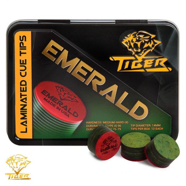 Наклейка для кия Tiger Emerald ø13мм medium/hard