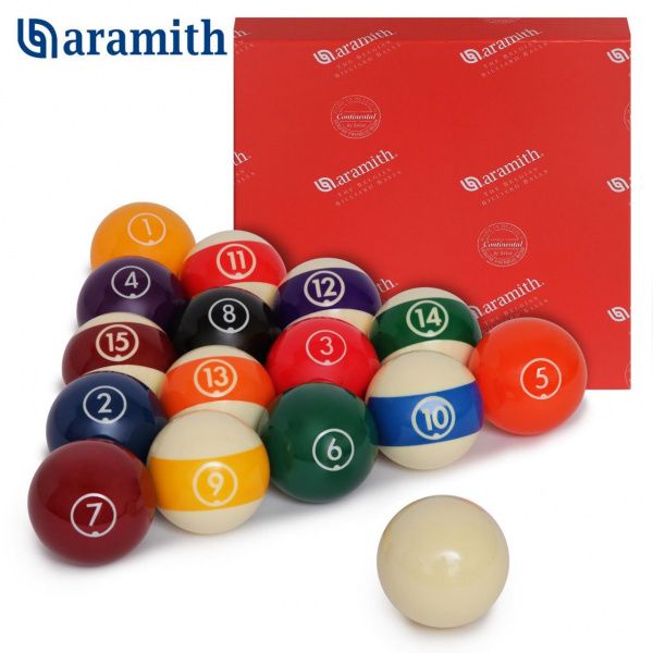 Aramith Continental - шары начального уровня производства бельгийской фирмы Saluc S.A., лидера индустрии. Набор состоит из 15 шаров и битка стандартного для пула размера 57,2 мм. Continental - лучшее предложение по цене в линейке от Saluc.
Шары уровня Continental, как и другие продукты компании, подвергаются придирчивым тестам по восьми параметрам: оцениваются их плотность, однородность, диаметр и округлость, вес и упругость, а также качество нанесения краски и блеск поверхности. Набор Continental отличает винтажный внешний вид, уникальный для линейки Aramith: шрифт, которым отпечатаны номера, тоньше и изящнее, и каждый размещен внутри тонкой окружности белого цвета. В случае с полосатыми шарами номера центрованы внутри полосы.
Компания Saluc гарантирует, что набор Continental из фенол-альдегидной смолы будет служить дольше, чем шары из полиуретана от других производителей, способные конкурировать по цене. Aramith Continental хорошо подойдут для домашнего бильярдного стола и бильярдных залов со сравнительно невысокой игровой нагрузкой.